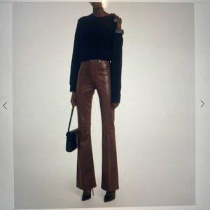 Veronica Beard Beverly coated high-rise flared jeans